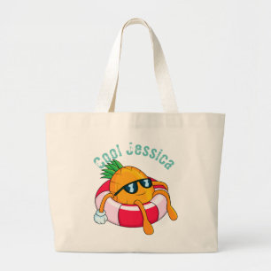 Cool Chill Pineapple Large Tote Bag