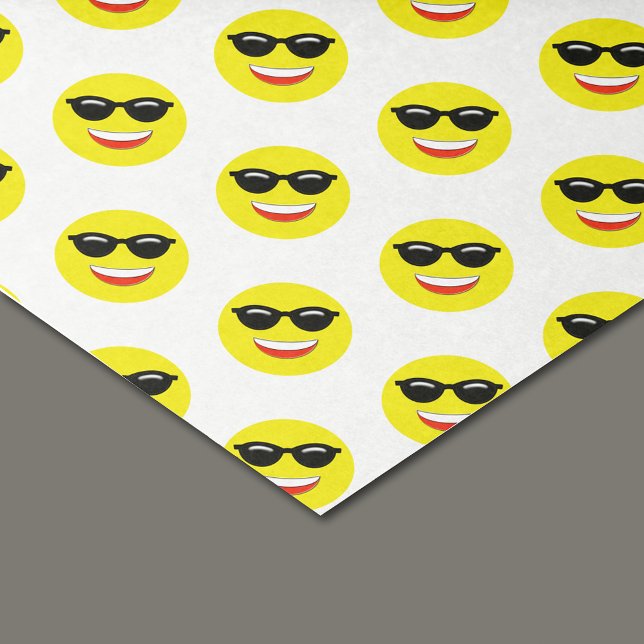 Cool Chill Sunglasses Yellow Emoji Pattern Tissue Paper (Creator Uploaded)