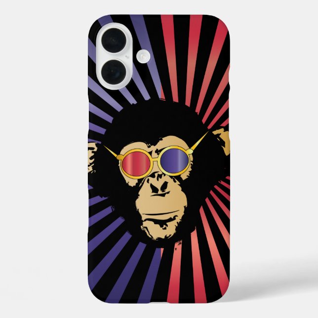 Cool Chimpanzee In 3D Glasses Case-Mate iPhone Case (Back)