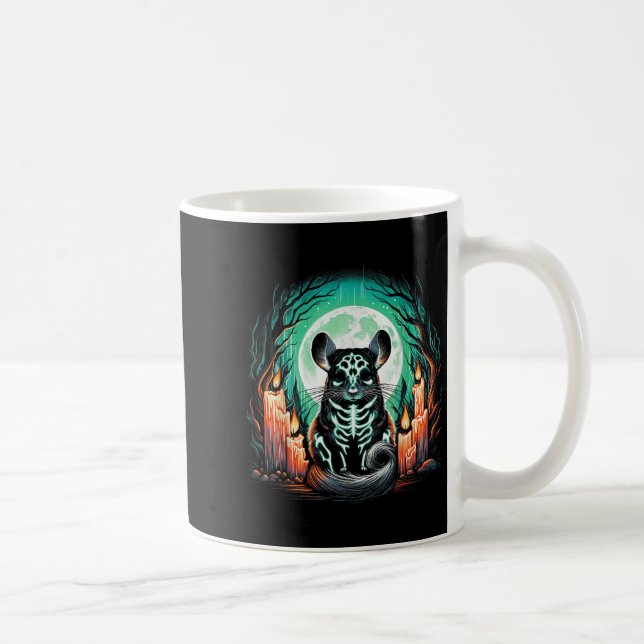 Cool Chinchilla Skeleton Halloween Christmas Birth Coffee Mug (Right)