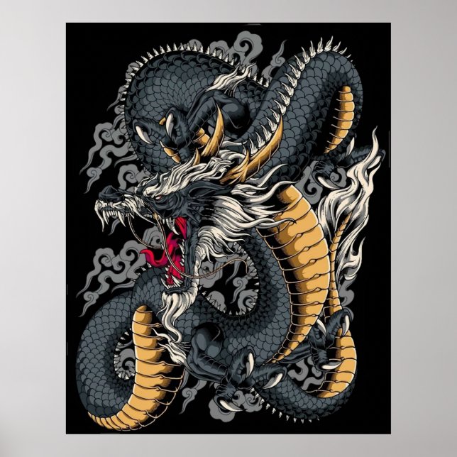 Cool Chinese Dragon Poster (Front)