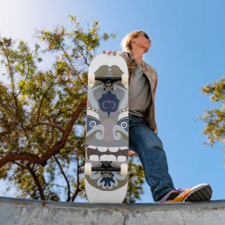 Cool Chinese warrior mask Skateboard