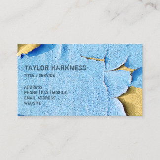 Cool Chipped Paint Peeling Cracked Blue Sand Business Card