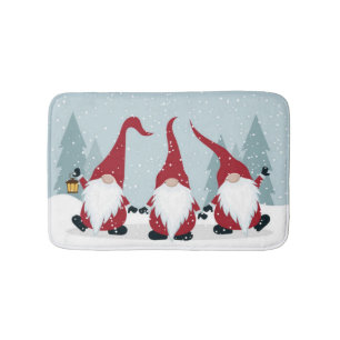 **COOL CHRISMAS GNOMES** BATH MAT