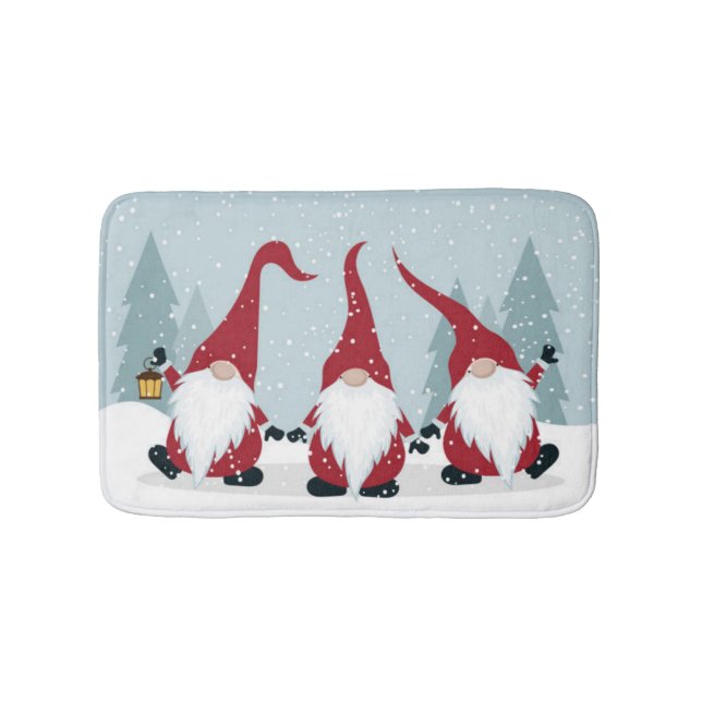 **COOL CHRISMAS GNOMES** BATH MAT (Front)
