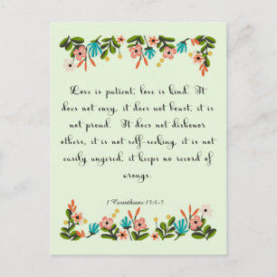 Cool Christian Art - 1 Corinthians 13:4-5 Postcard