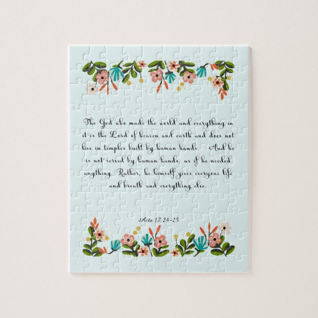 Cool Christian Art - Acts 17:24-25 Jigsaw Puzzle (Vertical)
