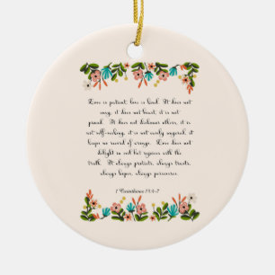 Cool Christian Art - Corinthians 13:4-7 Ceramic Tree Decoration