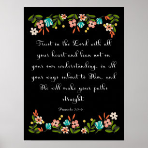 Cool Christian Art - Proverbs 3:5-6 Poster