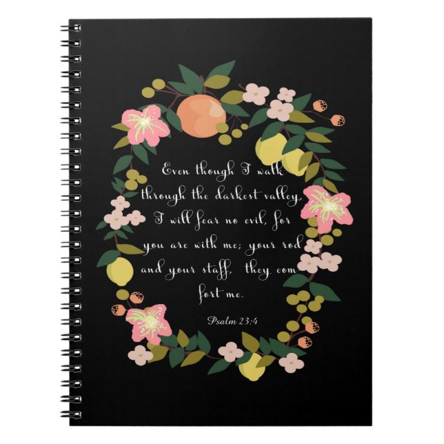 Cool Christian Art - Psalm 23:4 Notebook (Front)