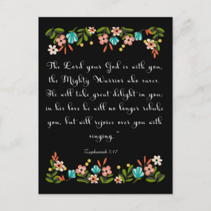 Cool Christian Art Zephaniah 3:17 Postcard