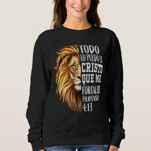 Cool Christian Men Spanish Bible Verse Lion Of Jud Sweatshirt