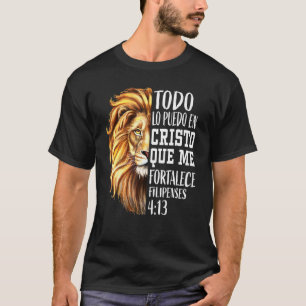 Cool Christian Men Spanish Bible Verse Lion Of Jud T-Shirt