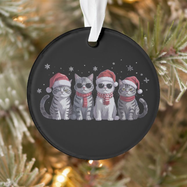 Cool Christmas Cats Cute Cat Lover Cat Mum Xmas Ornament (Tree)