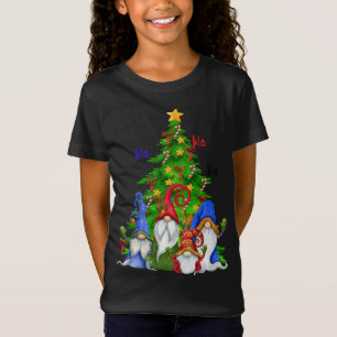 Cool Christmas Gnomes Xmas Tree Ho Ho Ho Design T-Shirt