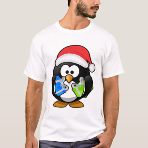 Cool Christmas Outfit Ho Ho Santa Santa Hat Pengui T-Shirt