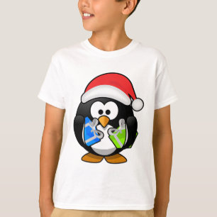 Cool Christmas Outfit Ho Ho Santa Santa Hat Pengui T-Shirt