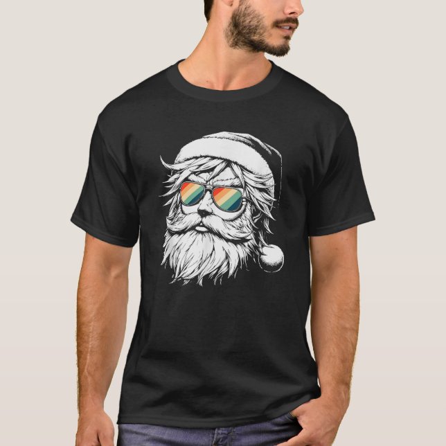 Cool Christmas Santa Claus Kids Boys Teens Merry R T-Shirt (Front)