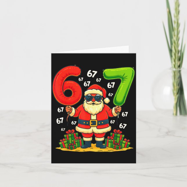 Cool Christmas Six Seven Santa Claus 6 7 Funny Gen Card (Front)