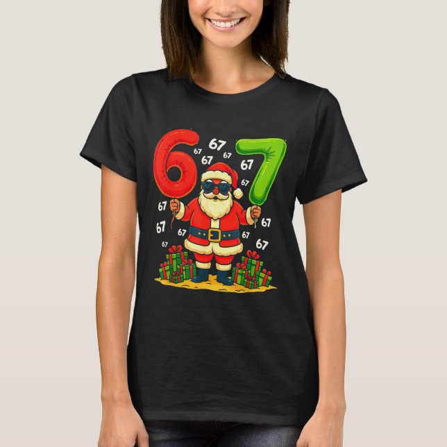 Cool Christmas Six Seven Santa Claus 6 7 Funny Gen T-Shirt (Front)