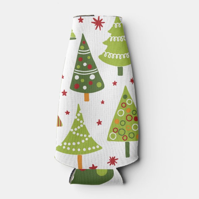 Cool Christmas Trees Bottle Cooler (Front)