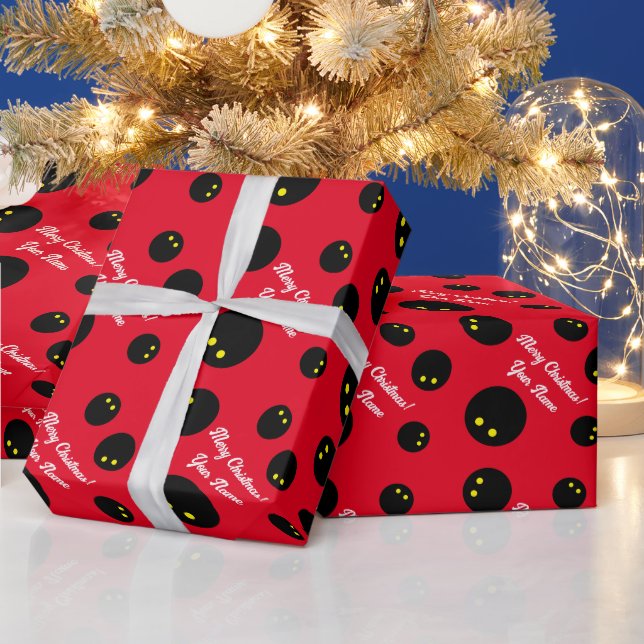 Cool Christmas Wrapping Paper for squash player (Holidays)