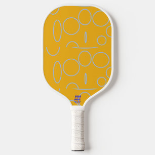 Cool Circles Orange Geometric Modern Sleek Pickleball Paddle