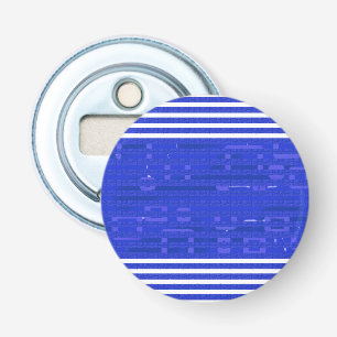 Cool Circuit Blue Geometric Stripes  Bottle Opener