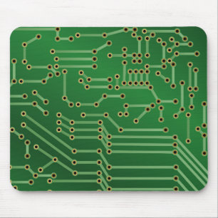 Cool Circuit Board Computer Green Mouse Mat