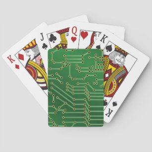 Cool Circuit Board Computer Green Playing Cards