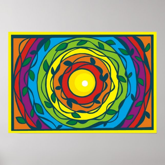 Cool Circular Rainbow Posters and Prints (Front)
