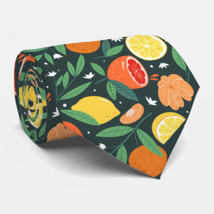 cool citrus fruit tiled pattern tie