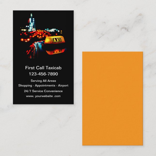 Cool City Taxi Service Business Cards  (Front/Back)