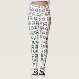 cool classic bus pattern vintage inspired leggings