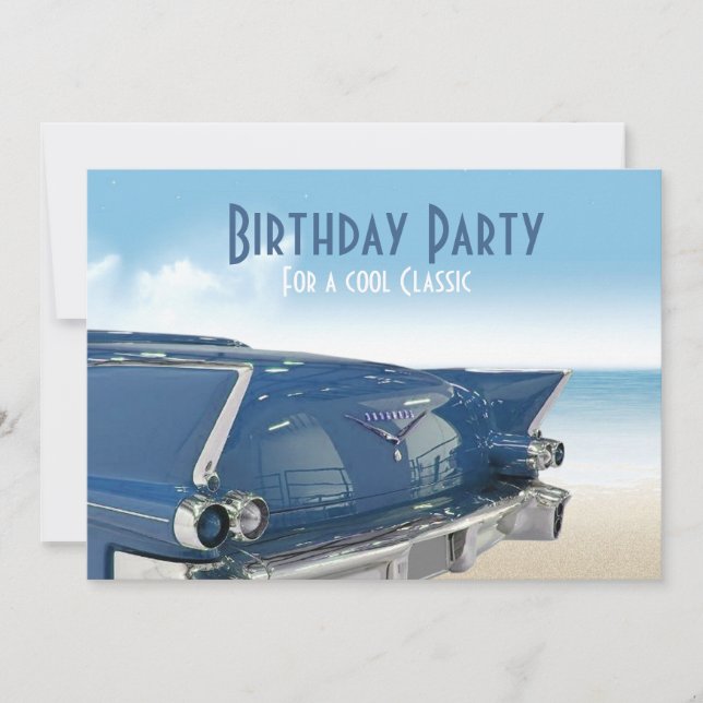 Cool Classic Car 60th Birthday Party Invitation (Front)