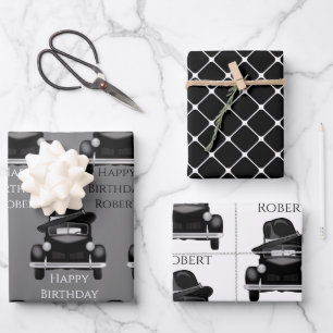 Cool & Classic Car Personalised Wrapping Paper Sheet