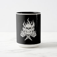 Cool Classic Elegant Black White Skull tattoo
