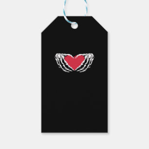 Cool Classic Funny Skeleton Hands Heart - Valentin Gift Tags