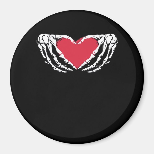 Cool Classic Funny Skeleton Hands Heart - Valentin Magnet (Front)