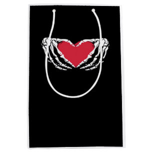 Cool Classic Funny Skeleton Hands Heart - Valentin Medium Gift Bag