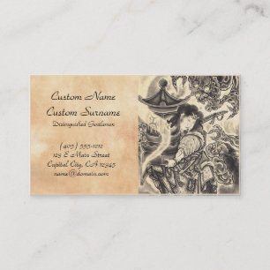Cool classic vintage japanese demon ink tattoo business card