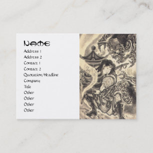 Cool classic vintage japanese demon ink tattoo business card