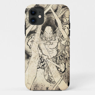Cool classic vintage japanese demon ink tattoo iPhone 11 case