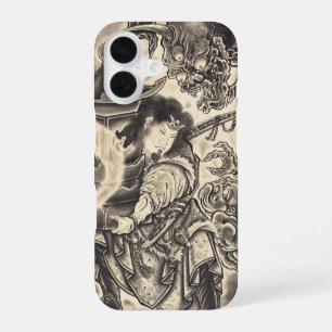 Cool classic vintage japanese demon ink tattoo iPhone 16 case