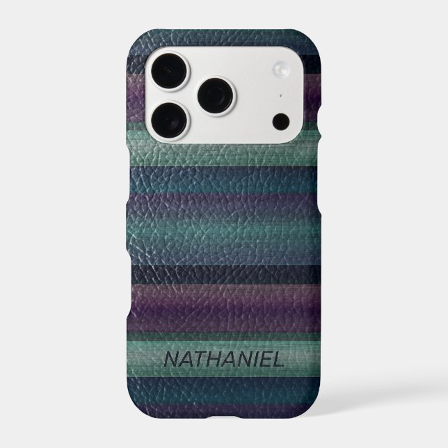 Cool Classy Artistic Leather Look Stripe Pattern (Back)