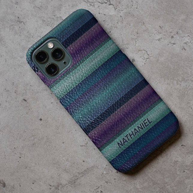Cool Classy Artistic Leather Look Stripe Pattern Case-Mate iPhone Case (Creator Uploaded)