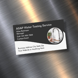 Cool Clean Water Testing Service Magnetic Business Card
