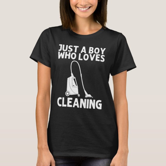 Cool Cleaning Art For Boys Kids Clean Cleaner Tool T-Shirt (Front)