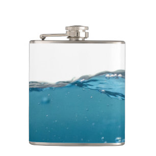 Cool Clear Blue Wave Hip Flask