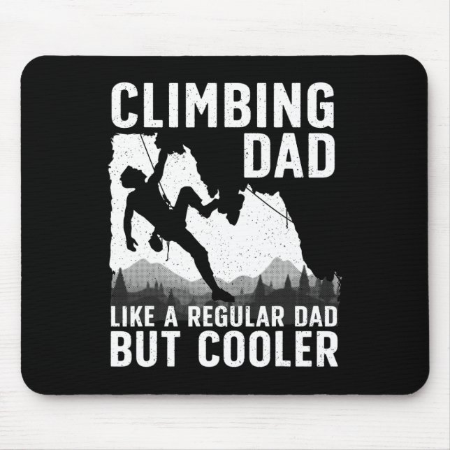 Cool Climbing Art For Men Dad Rock Climber Boulder Mouse Mat (Front)